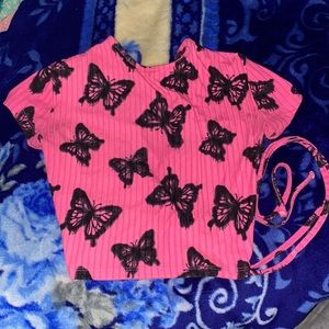 Pink with Black Butterflies! Size Medium! its from Hearts Collective!